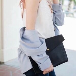 Glass Ladder & Co Megan Portfolio Black Vegan Clutch Portfolio